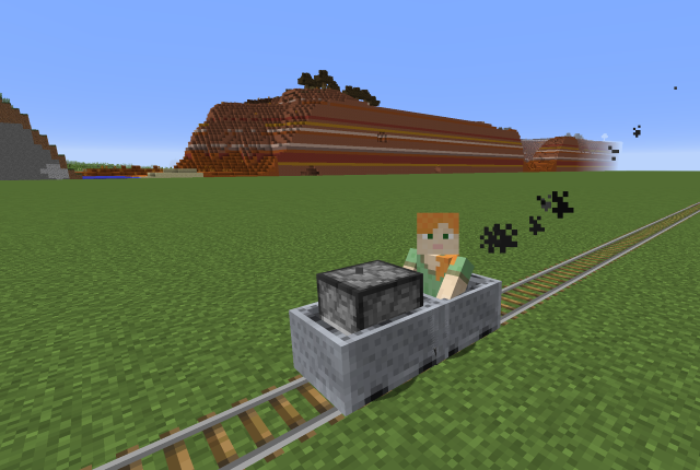 Minecraft Minecart on rails